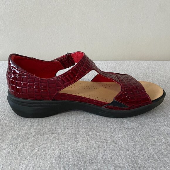 Revere Venice Sandals Red Croc Colour Leather Women’s Size 8 - Picture 11 of 11